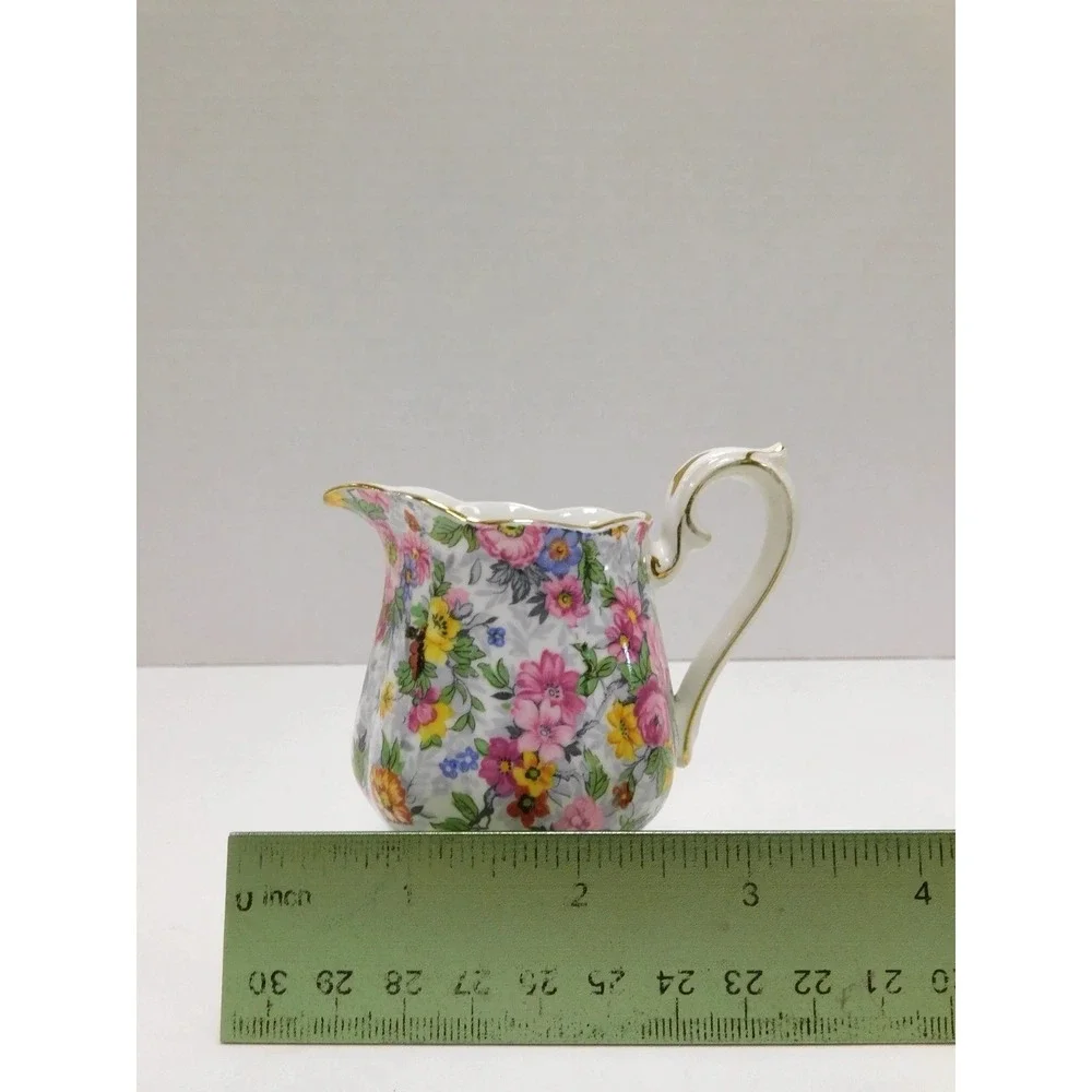 Royal Albert Crown China Petit Point Floral Chintz Creamer and Sugar Bowl DW711